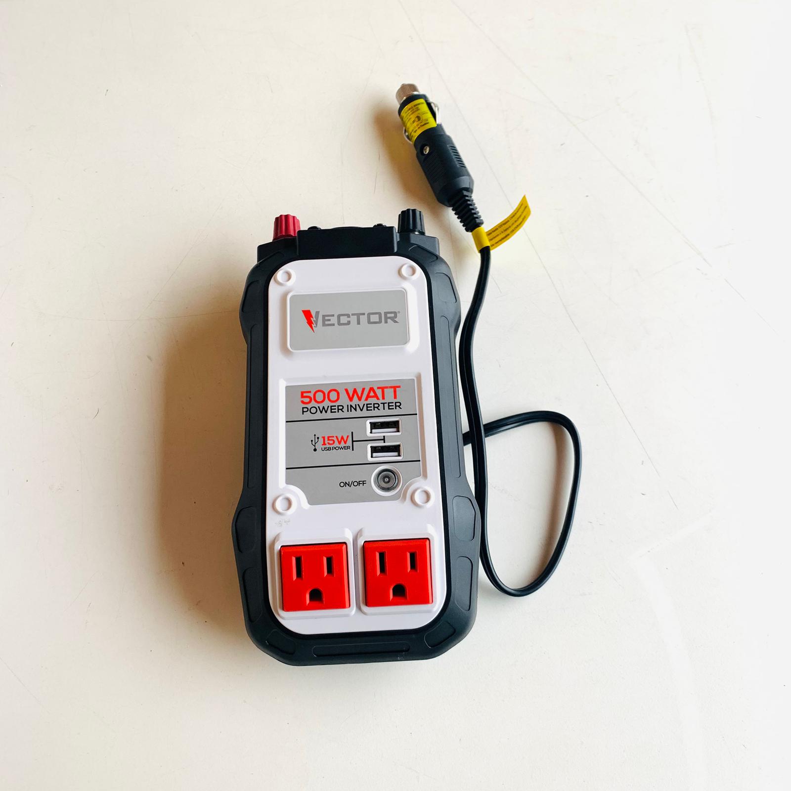 500 Watt Power Inverter, Dual Power Inverter, Two USB Charging Ports (PI500V) 500 Watt Power Inverter, Dual Power Inverter, Two USB Charging Ports (PI500V)